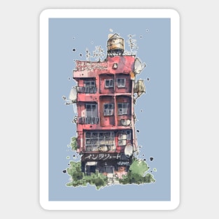 Pink Apartment Block Magnet